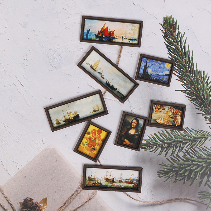 1:12 Mini Dollhouse Decoration Accessories - Famous Painting Picture Frame  Miniature Simulation Oil Painting Toy Ornaments