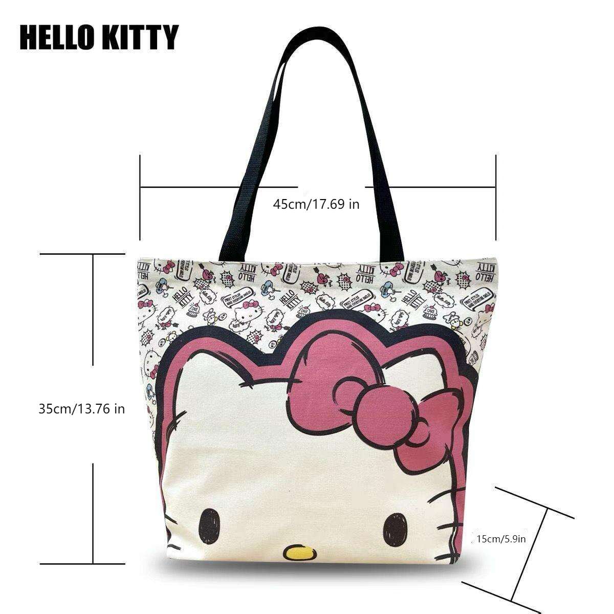 Hello Kitty PU Pink Tote Bag Women's Shoulder Hand Bag Fashion Style
