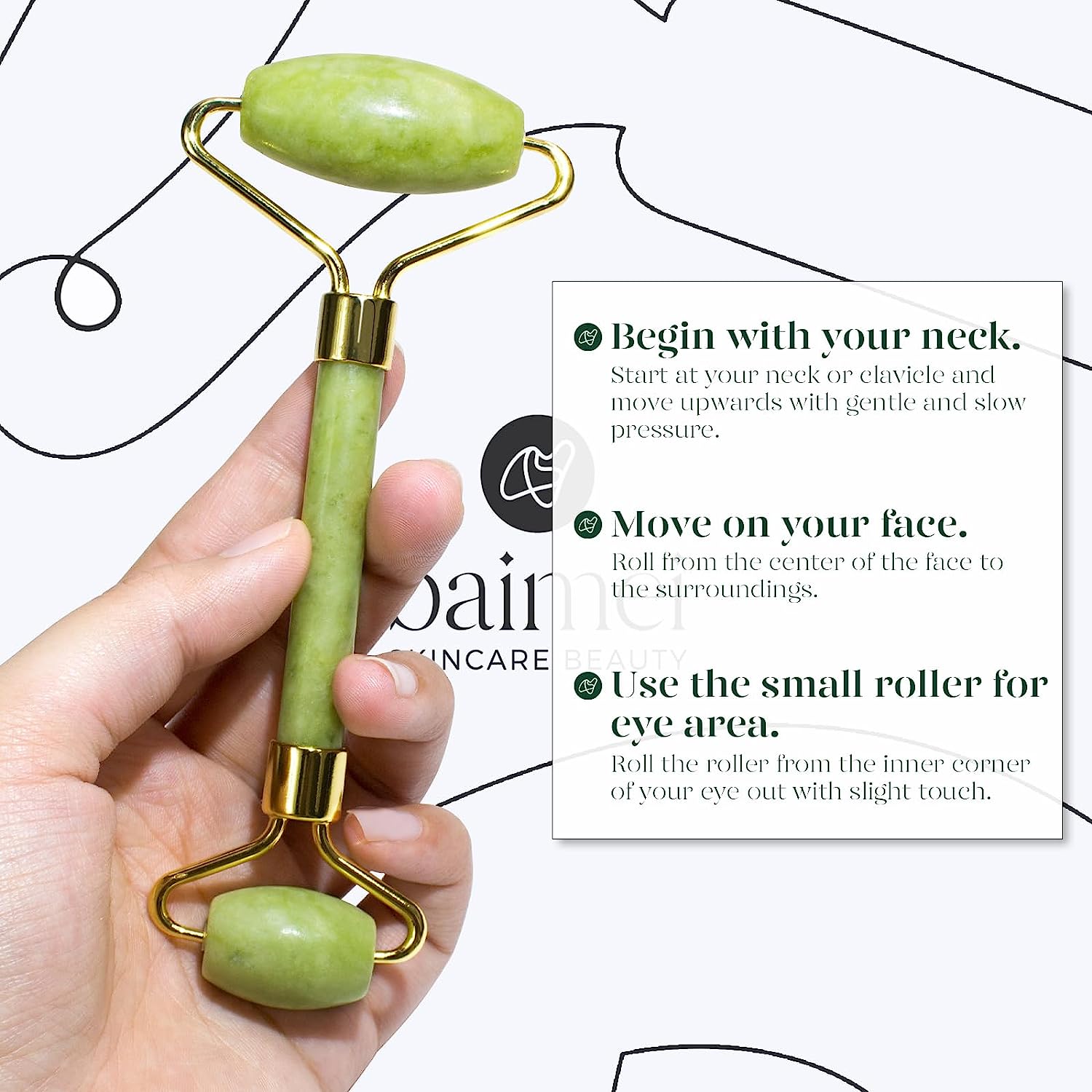 Jade Roller & Gua Sha Set for Skincare