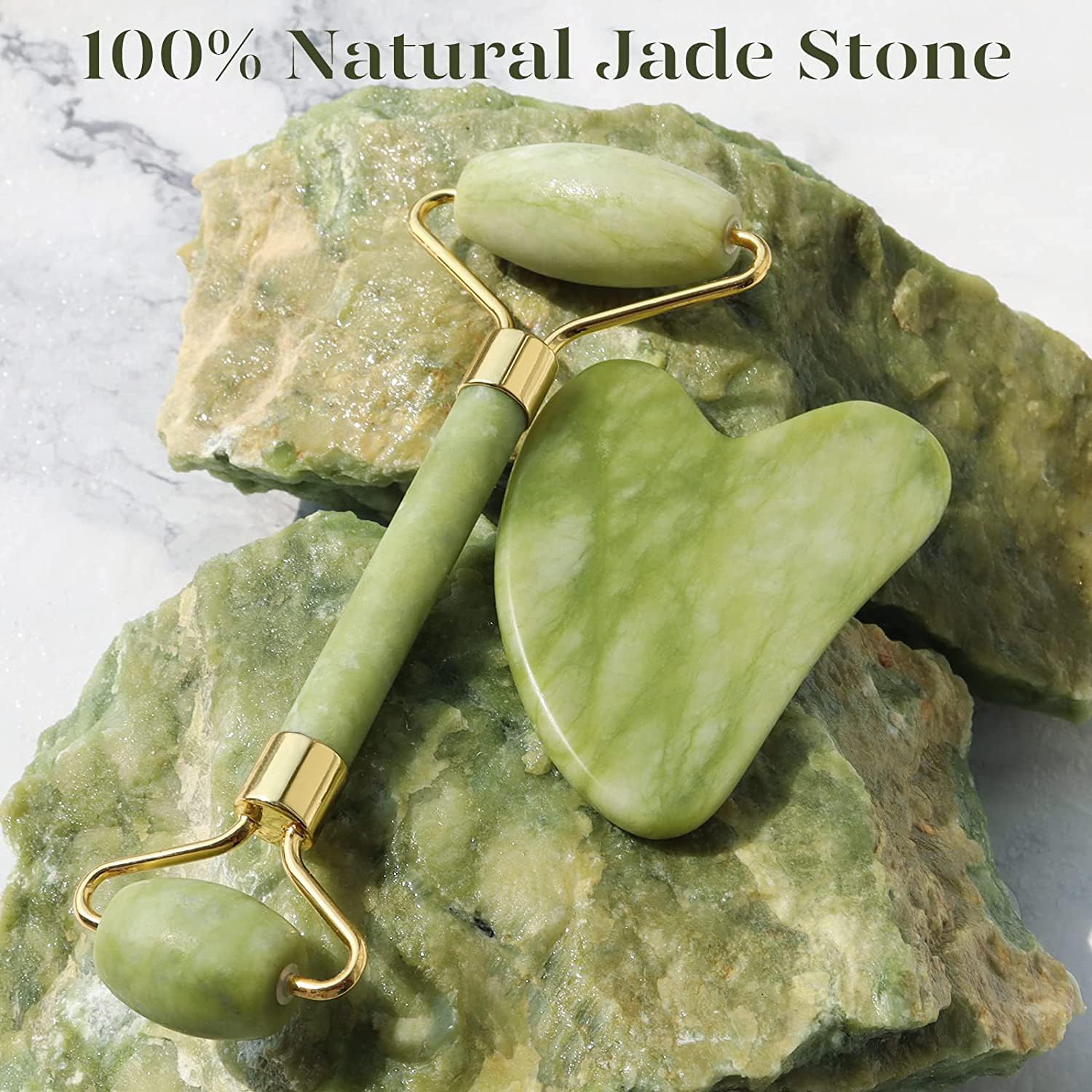 Jade Roller & Gua Sha Set for Skincare