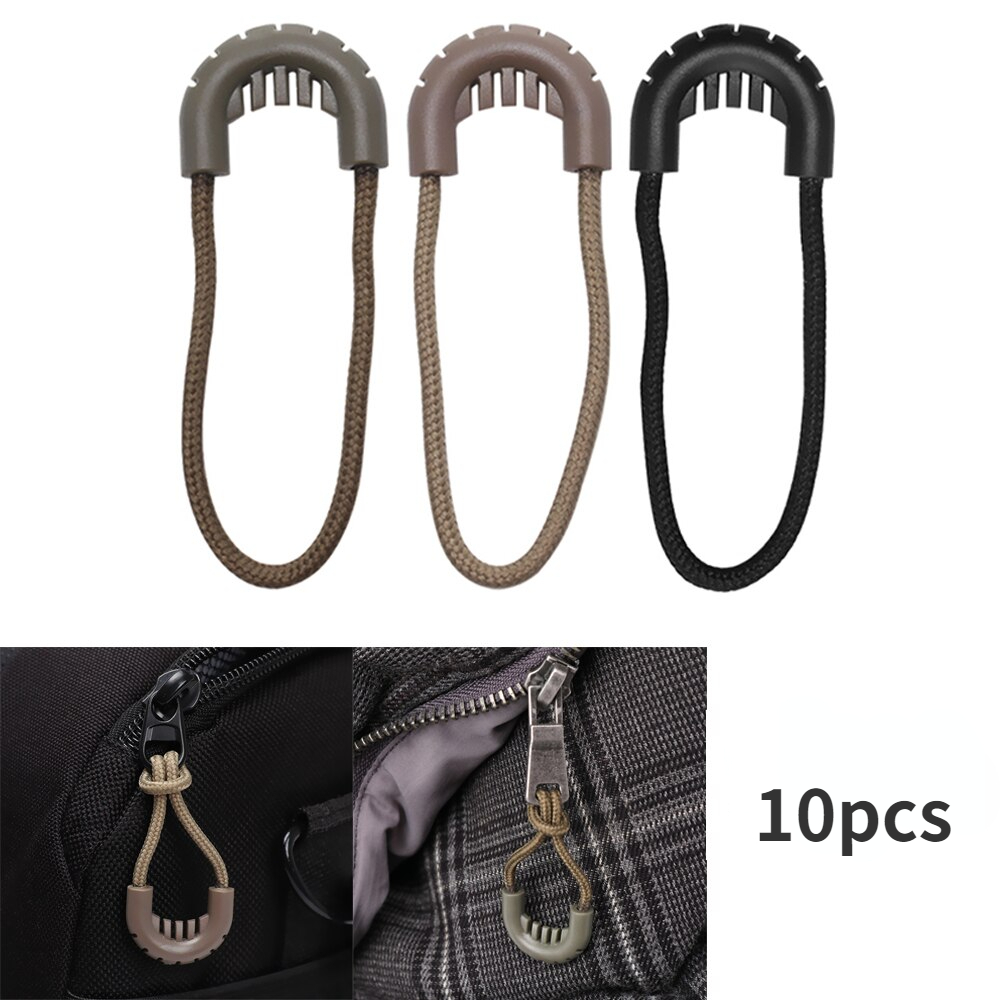 50pcs Zipper Pull Cord Lock Cord Ends Paracord Clips Plastic Buckle for  Paracord Cord,Shoes,Molle Backpack Accessories