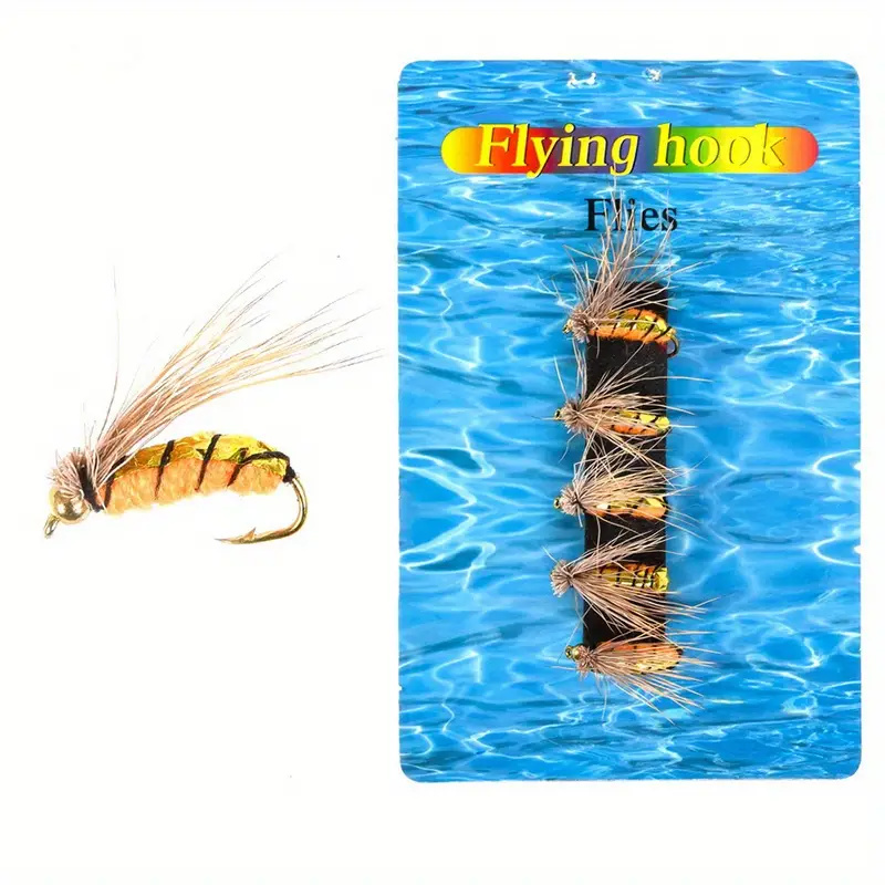 5pcs 8# Fly Hooks Flies Insect Lures Fly Fishing Decoy Bait