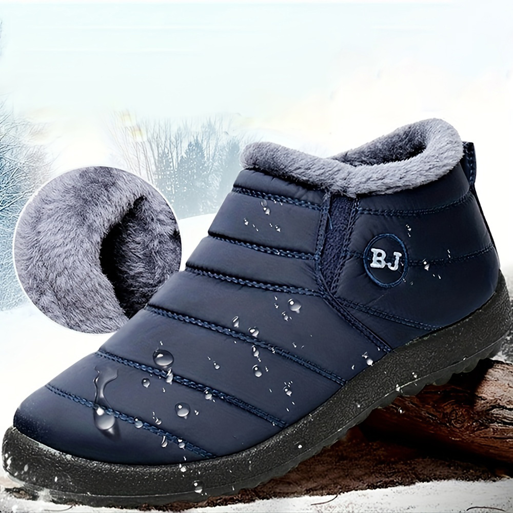 Fuzzy Windproof Boots Boots Snow Mens Thermal Shoes - Lining Men\'s Temu Winter - Shoes Water Repellent