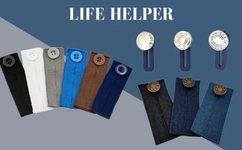 Qjaiune 6pcs Jean Button Extenders for Women Men, Navy Blue Elastic Waist  Extenders Pant Button Extender, No Sewing Invisible Waistband Extenders for