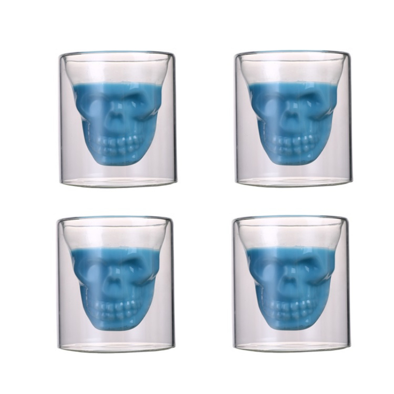 Double-Walled Skull Head Whiskey Glass • The Gentleman's Flavor