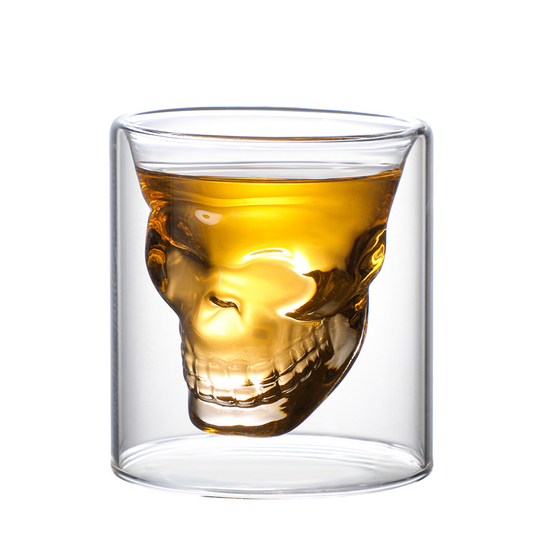 Double-Walled Skull Head Whiskey Glass • The Gentleman's Flavor