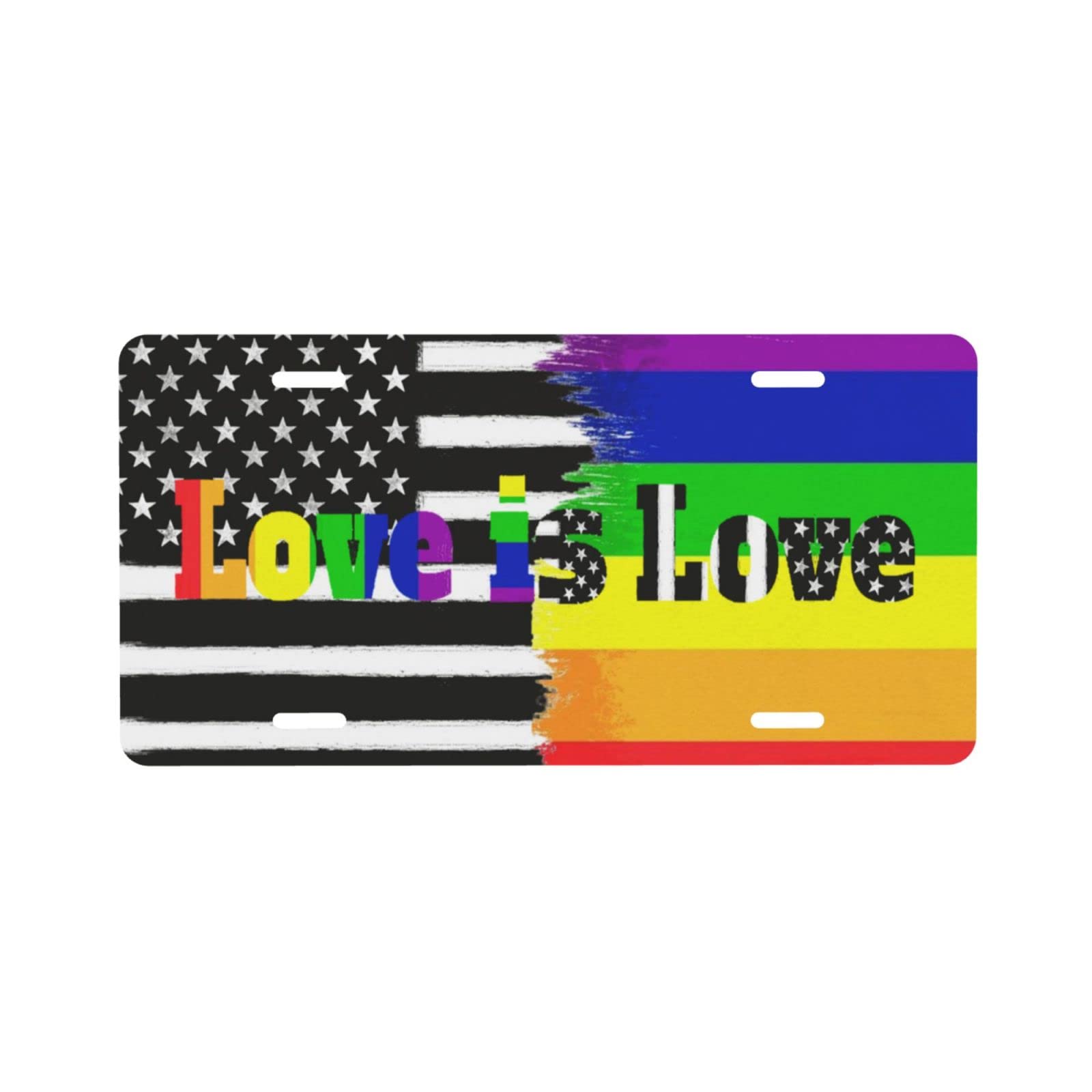  Marco para placa de matrícula Gay Pride – Paquete de 2 placas  de matrícula de metal de aluminio Rainbow LGBTQ soporte para placa de  matrícula novedosa etiqueta de automóvil universal con