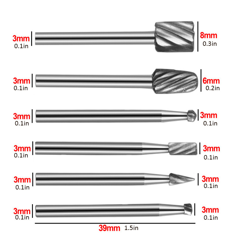 6pcs Tungsten steel Engraving Drill Bit Set For Dremel Rotary Tool