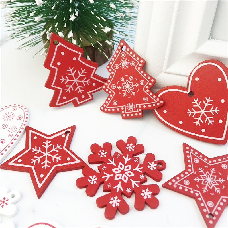 10pcs happy new year natural wood christmas tree ornament wooden pendant gift snow elf christmas decoration creative home diy accessories christmas decorations home decor room decor scene decor details 2