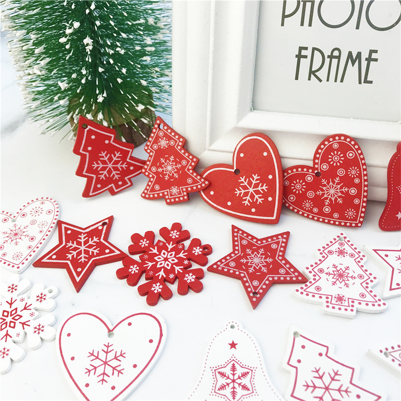 10pcs happy new year natural wood christmas tree ornament wooden pendant gift snow elf christmas decoration creative home diy accessories christmas decorations home decor room decor scene decor details 5