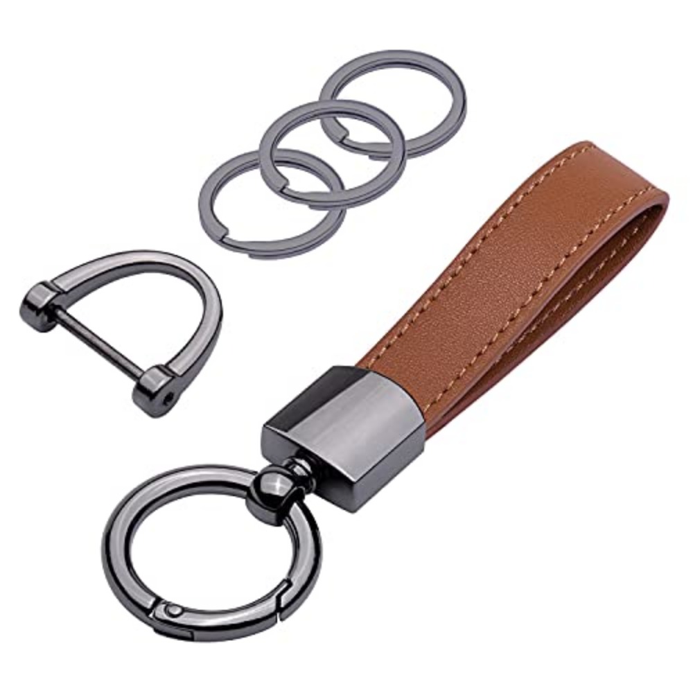 Carabiner Leather Strip Pendant Car Chain Men And Women Universal