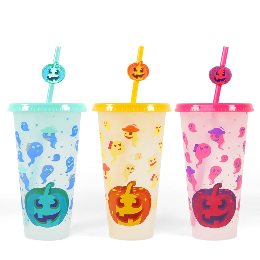 Halloween Cold Drink Cup Portable Dining Supplies Straw Cup Iced