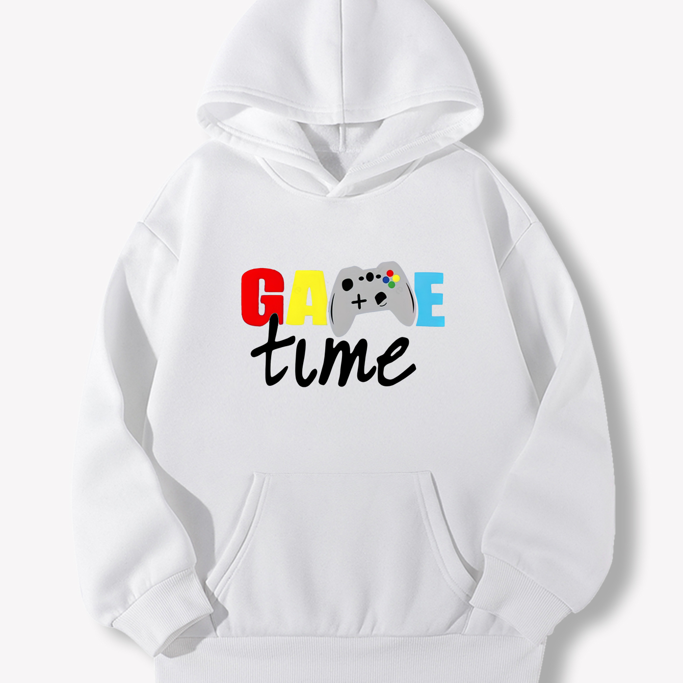 

Game Time Letter Print Boys Casual Pullover Long Sleeve Hoodies, Boys Sweatshirt For Spring Fall, Kids Hoodie Tops Outdoor
