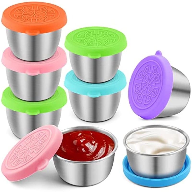 Leakproof Stainless Steel Condiment Container With Lids - Perfect For Salad  Dressing, Small Containers For Lunch Boxes And Lunch Bags - Random Color -  Temu