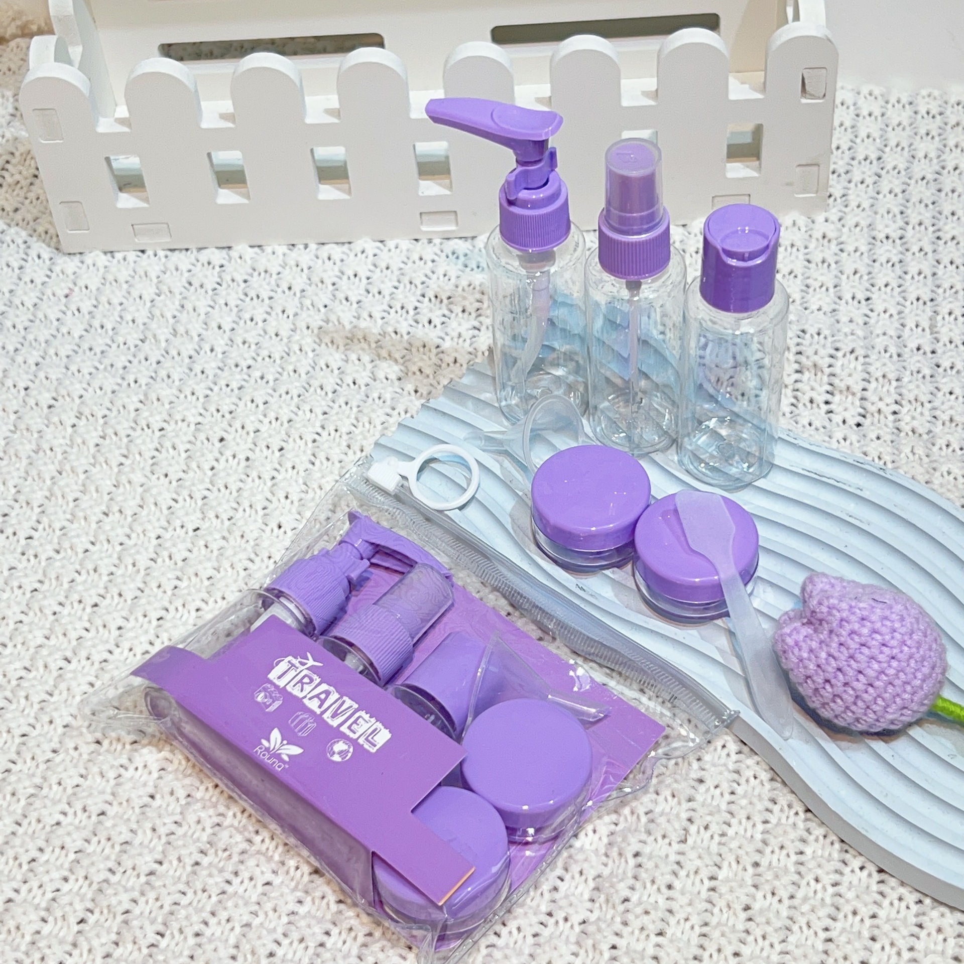 7pcs Travel Bottles Set Empty Lotion Shampoo Mini Face Cream Pot Transparent