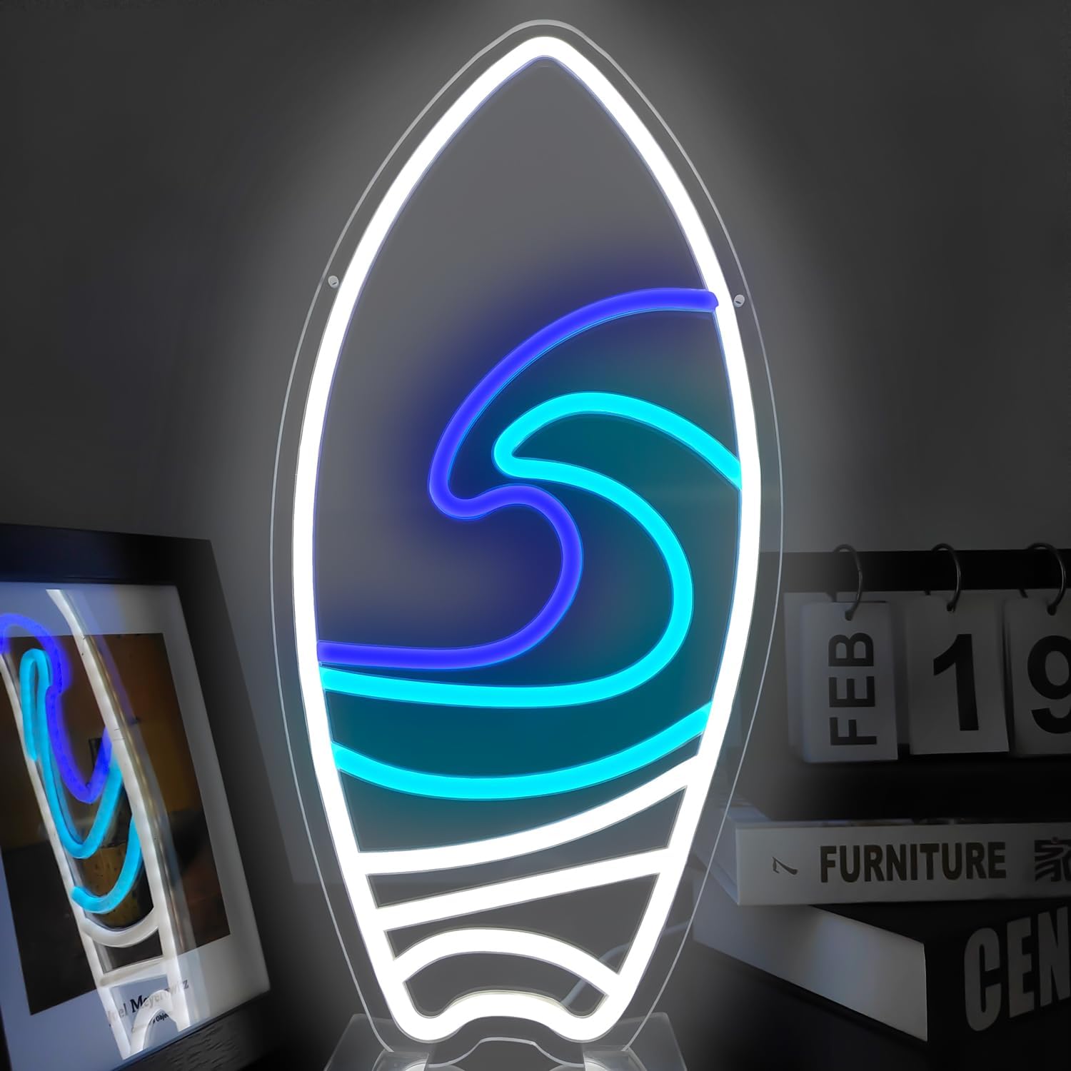 Surfing Board Neon Sign Dimmable Led Sign Surfer Light Wall - Temu