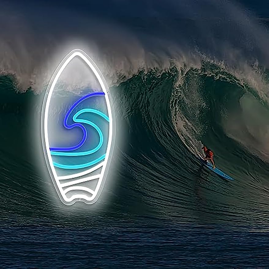 1pc Surfing Board Neon Sign Dimmable LED Sign, Surfer Light Up Wall Neon  Signs, For Bedroom Boys Room Man Cave Beach Neon Wall Light Decor, USB  Powere