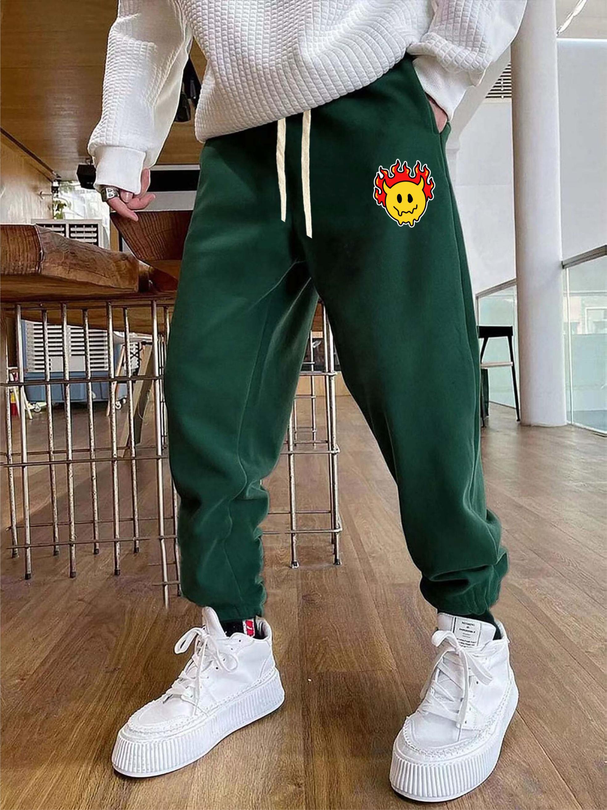 Men's Evil Face Print Sweatpants Casual Slightly Stretch - Temu Canada