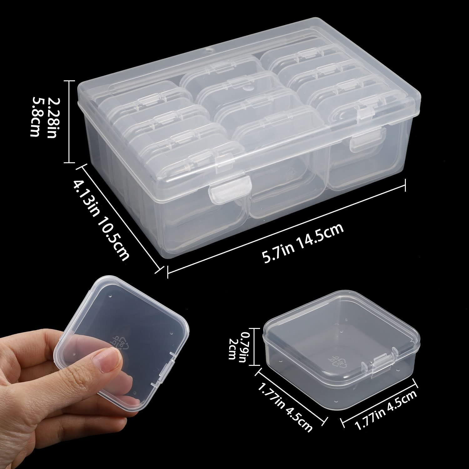 Mini Clear Plastic Storage Box 1 Large Storage Box - Temu