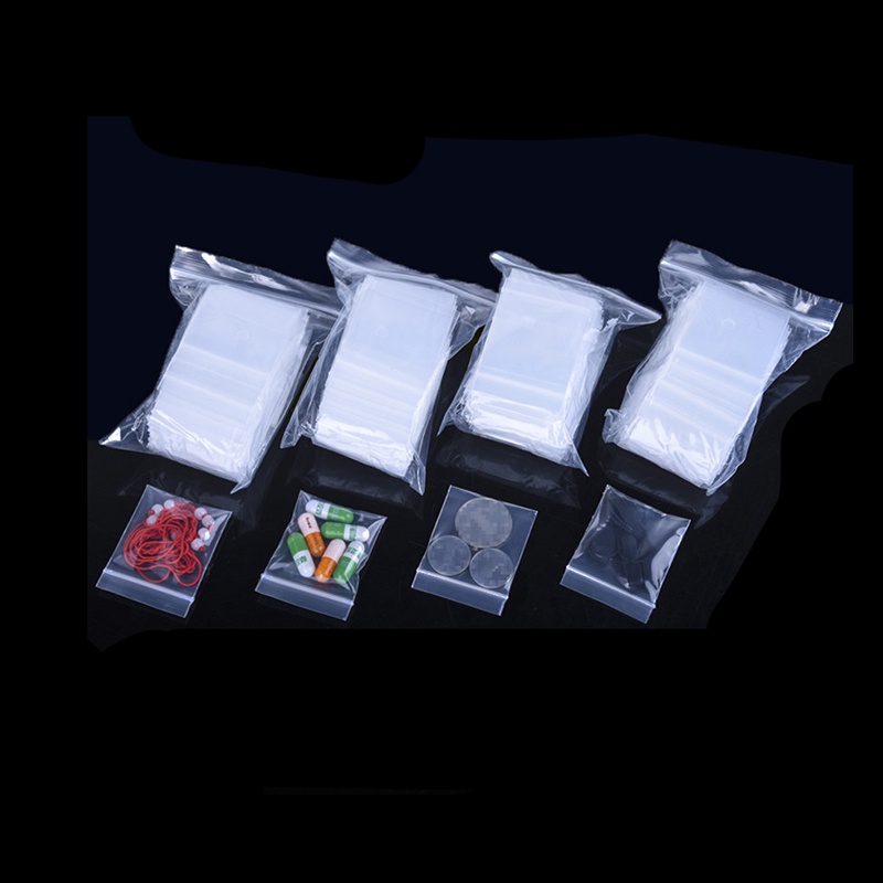 0.2mm PE Clear Self Sealing Zip Lock bags Plastic Packaging Pouches White  Transparent zipper reclosable Thick package bags