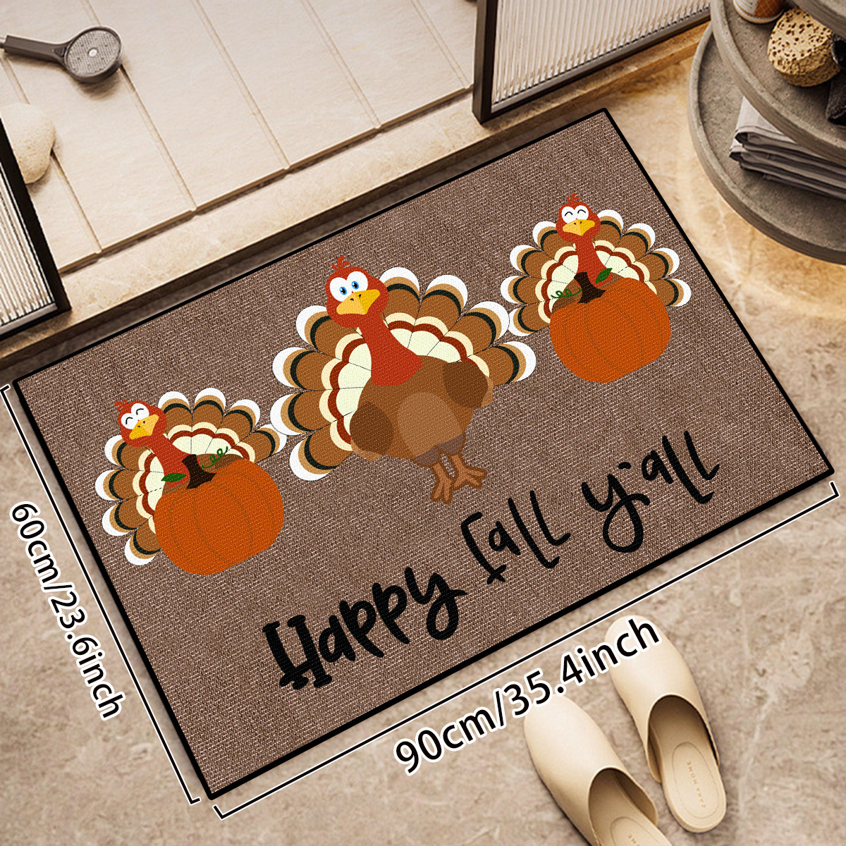 happy Fall Y'all Cute Turkey Door Mat, Indoor Mat, Creative Doormat,  Non-slip Floor Rug Mat, Bedroom Accessories Room Decoration, Photo Props,  Outdoor Decor - Temu