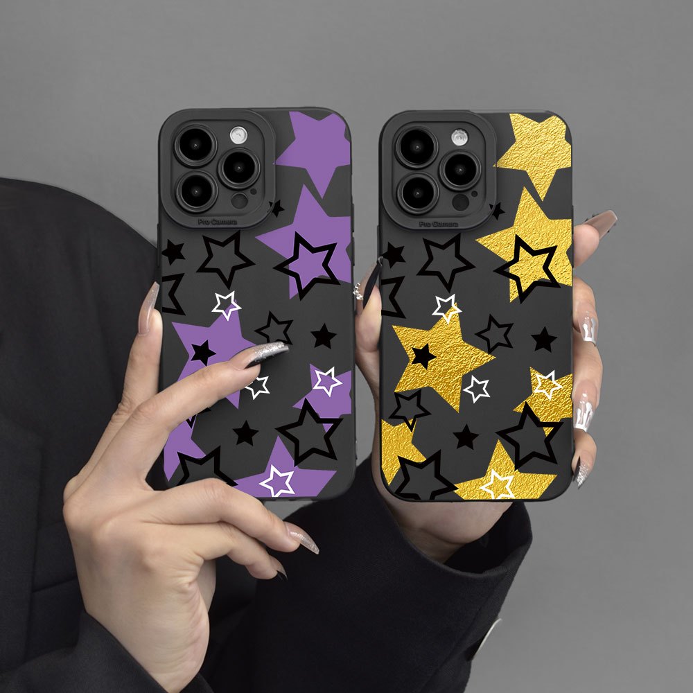 Star Pattern Liquid Silicone Mobile Phone Case Full body Temu