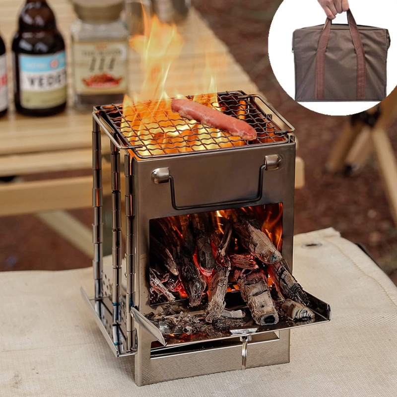 Portable Stovetop Grill Net Mini Foldable Furnace Grill Rack