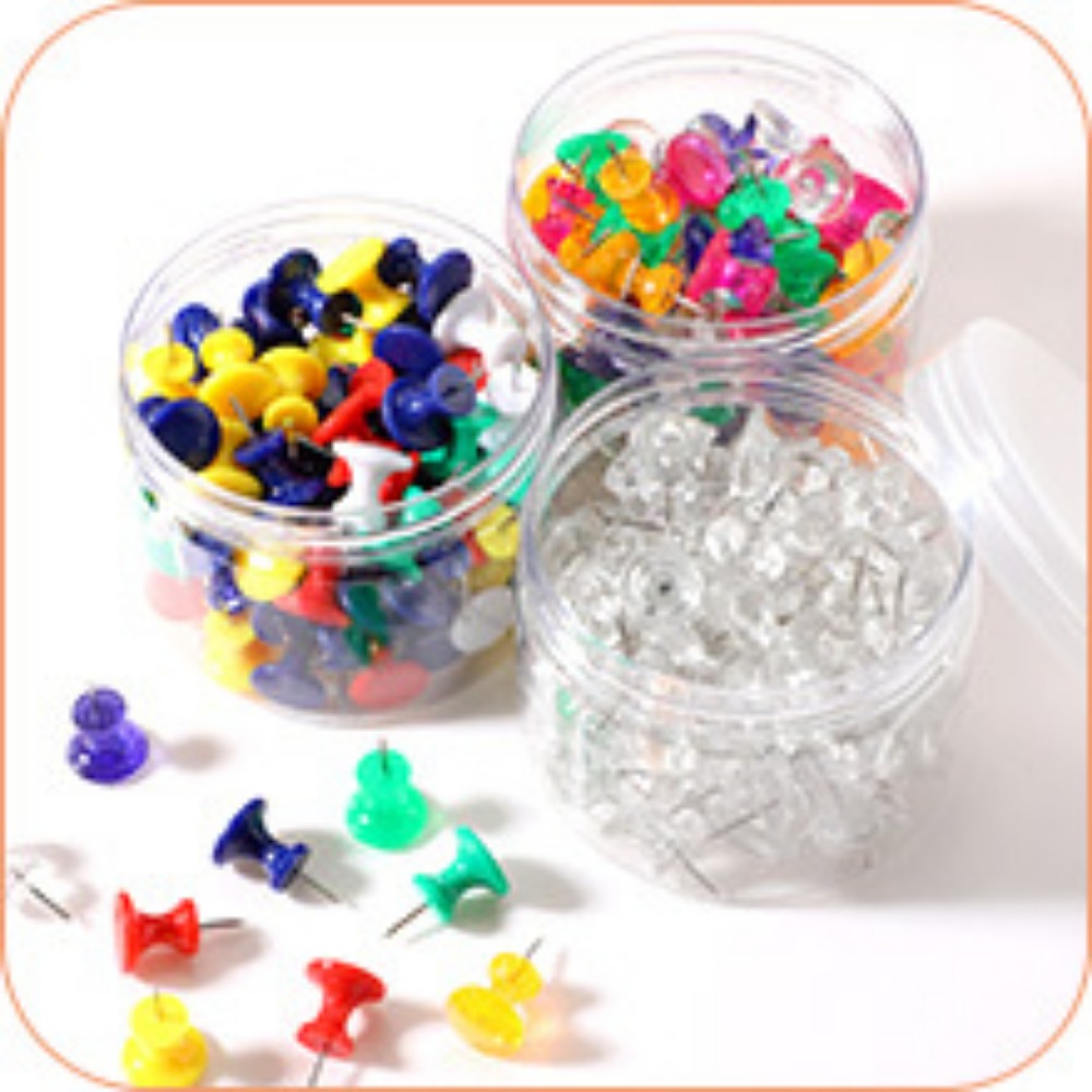 60 Pieces Giant Push Pins Big Thumb Tacks Large Tacks Jumbo Pins Steel  Point 1 Inch Plastic Heads Pins Marking Pins for Cork Board (Gold, Silver