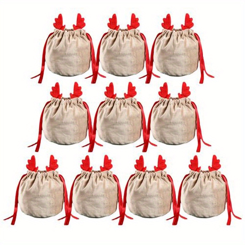 2pcs Christmas Drawstring Bag Antler Decor Candy Bag Party Gift Wrap Velvet  Bag Small Business Supplies Wedding Birthday Gift Tote Bag Party Favors  Supplies - Home & Kitchen - Temu