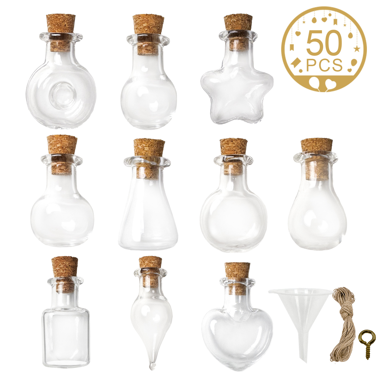 10 pezzi, piccole bottiglie di vetro, bottiglia di pozione in miniatura,  mini bottiglie di vetro con tappo di sughero - Temu Italy