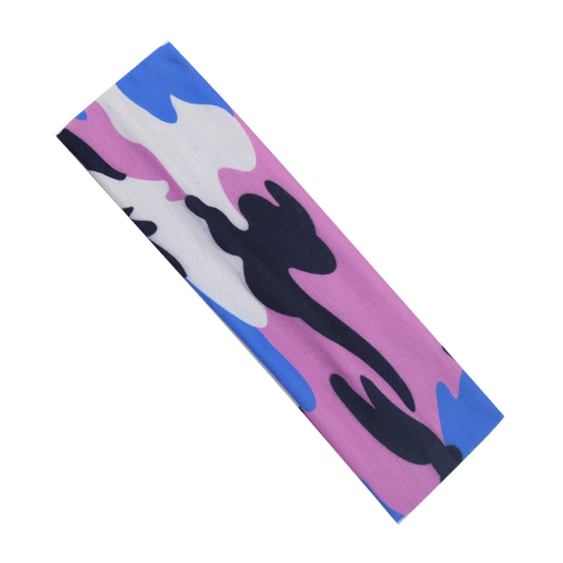 Dropship Camo Pattern Sports Stretchy Headbands; Knotted Sweat
