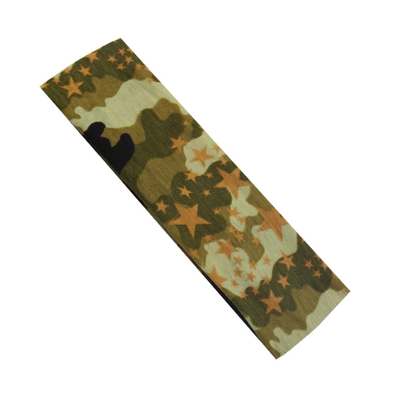Dropship Camo Pattern Sports Stretchy Headbands; Knotted Sweat
