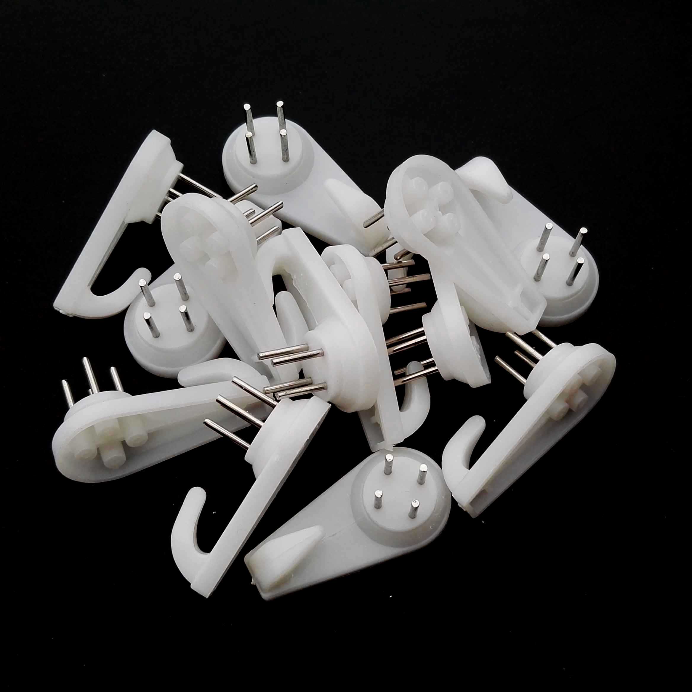 100pcs/set White Painting Photo Invisible Nail Plastic Hanging Hanger Home  Decor Wall Hooks Mount Picture