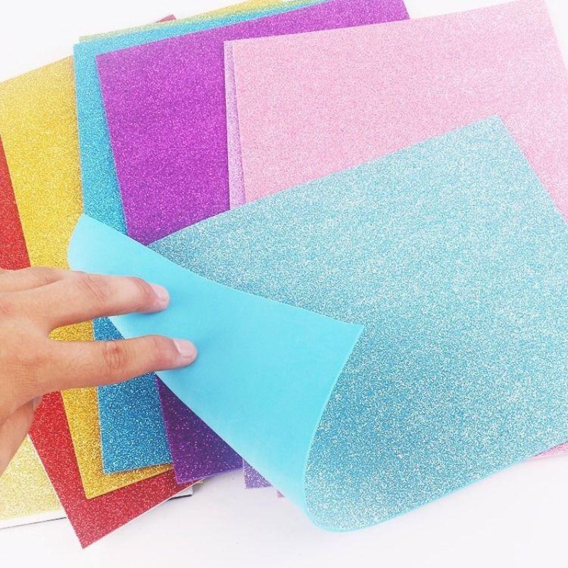 10pcs/pack 2MM Thick A4 with Gold Powder Sheet Material Glitter Bright  Sponge Paper Foam Paper Kindergarten Handmade