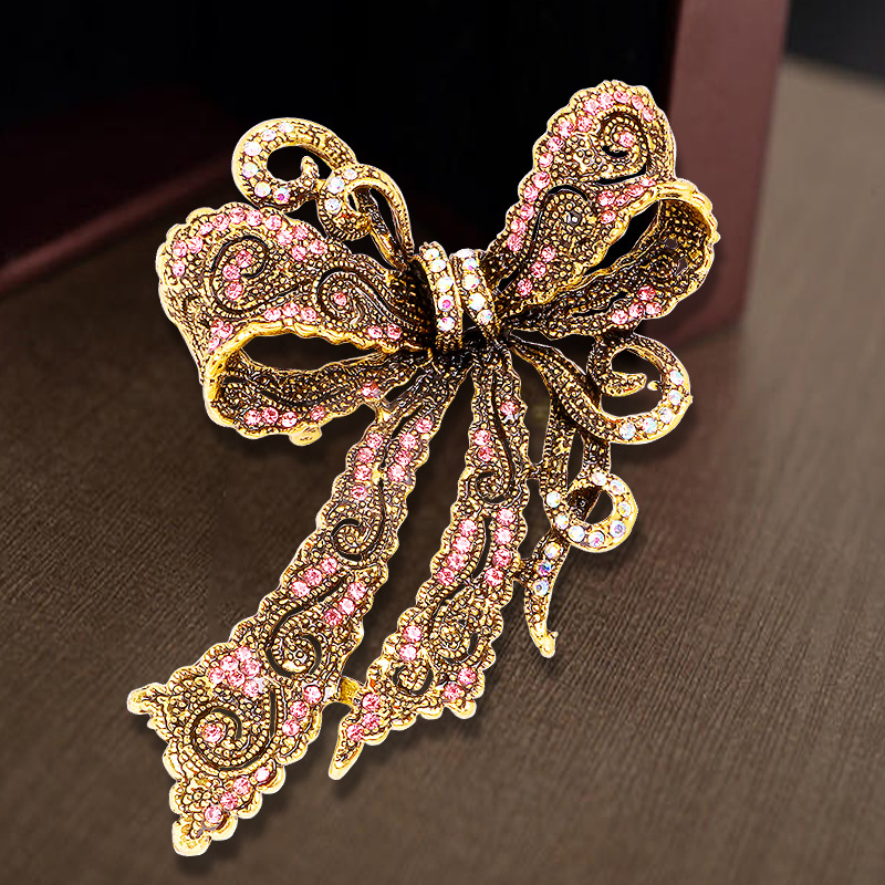 Vintage Classic Luxury Artificial Diamond Bow Brooch for Men, Bowknot Metal Brooch, Party Badges Accessories 2.49,Temu