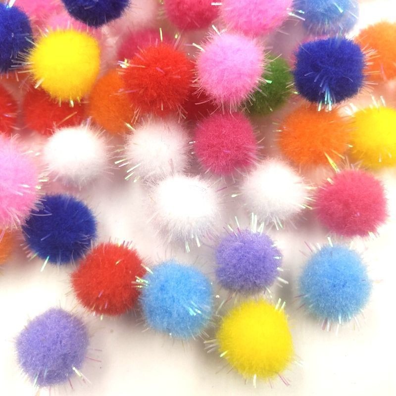 Colored Glitter Craft Small Balls Pompom Furry Small Balls