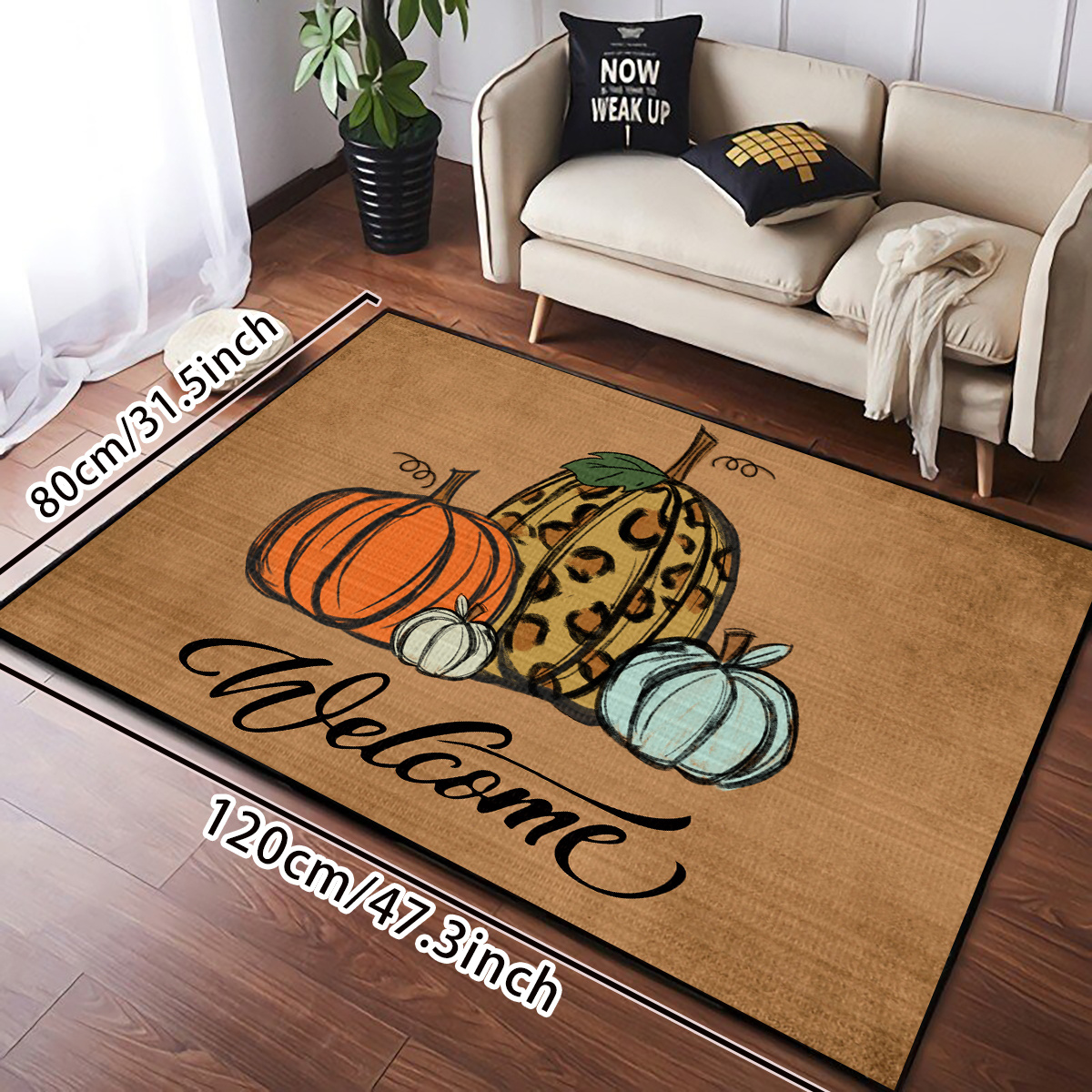 Rain boots on home sweet Home door mat during fall rainy season. Entrance  doormat of house homeowner. Top view of rug for floor protection of rain  water during autumn, Stock image