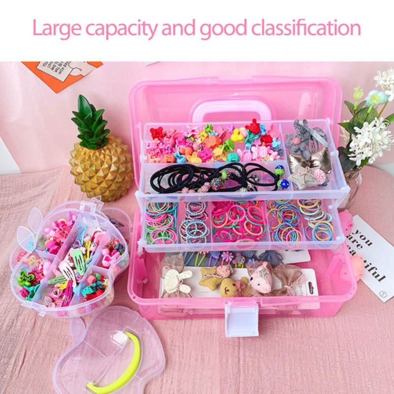 Hair Accessories Organizer Large Cap Jewelry Box For Girls Large Box For  Kids Girls Pink Color Box For Hairband Accessories