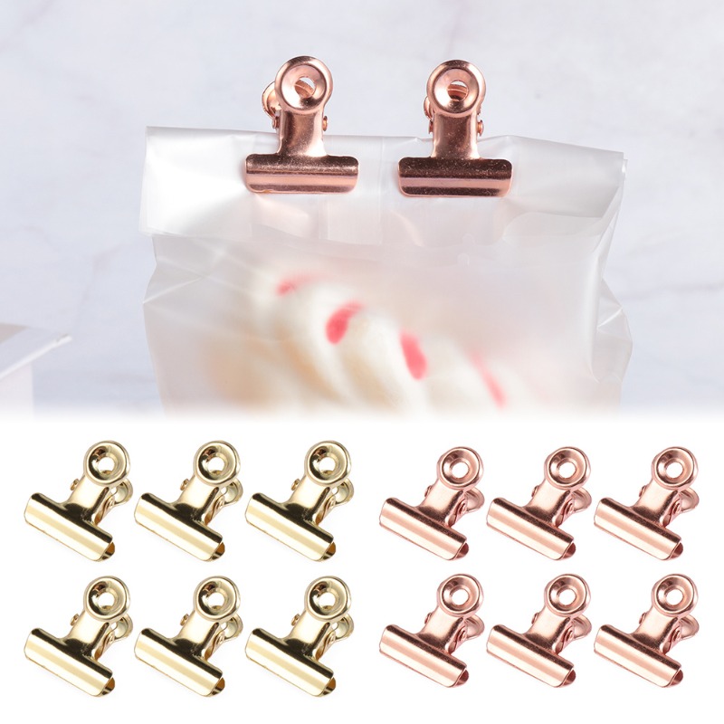 

20pcs Kitchen Food Sealing Bag Clips Stainless Steel Letter Paper Photo File Clamps School Office Calendar Binder Clip