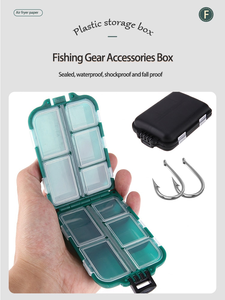 Fishing Tackle Box 10 Compartment Lure Hook Storage Case - Temu