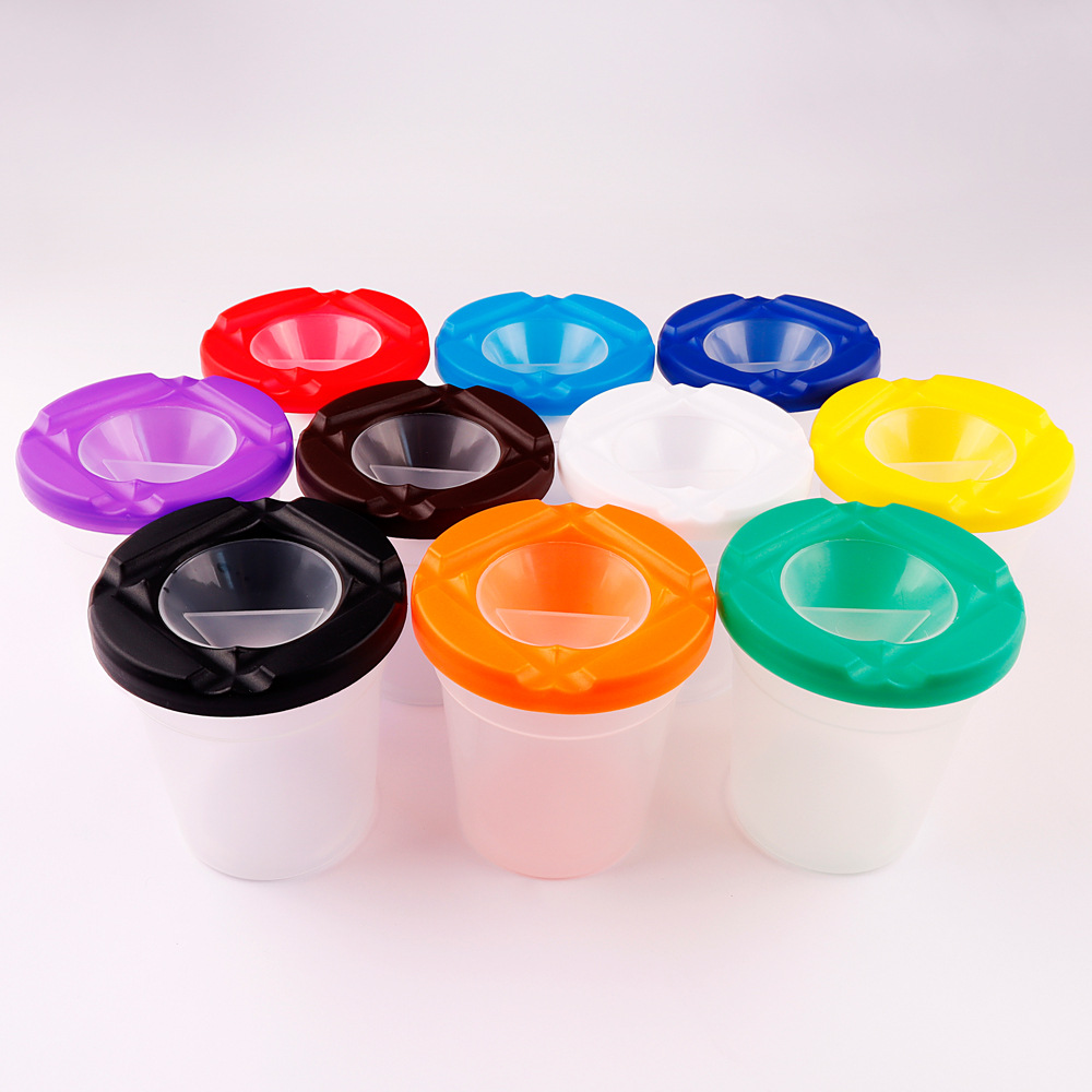 10 Pieces Childrens Paint Cups with Lids, Paint Cups Set, Paint