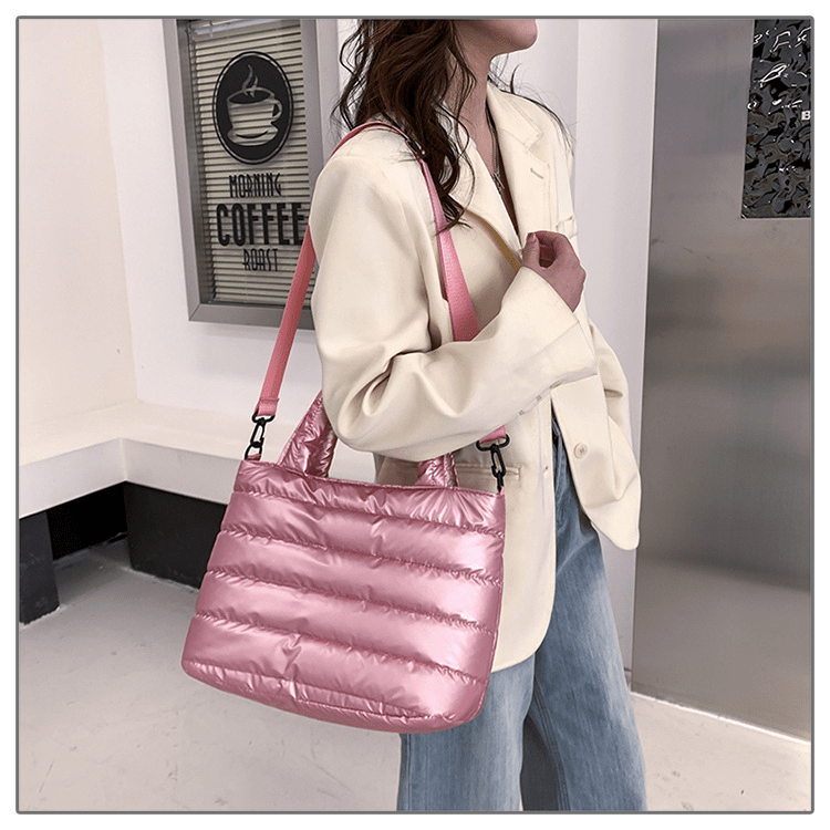 Quilted Pink Large Crossbody Bag