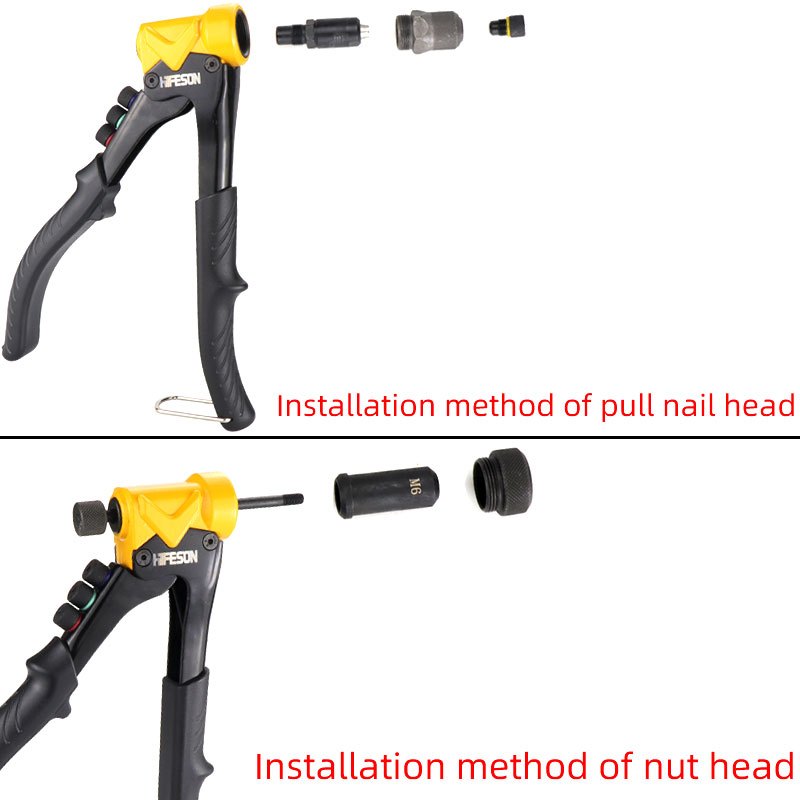 Rivet Gun 1 Set Hand Manual Blind Rivet Nut Single Handle Pulling Core  Riveting Tool Riveter Hand Tool