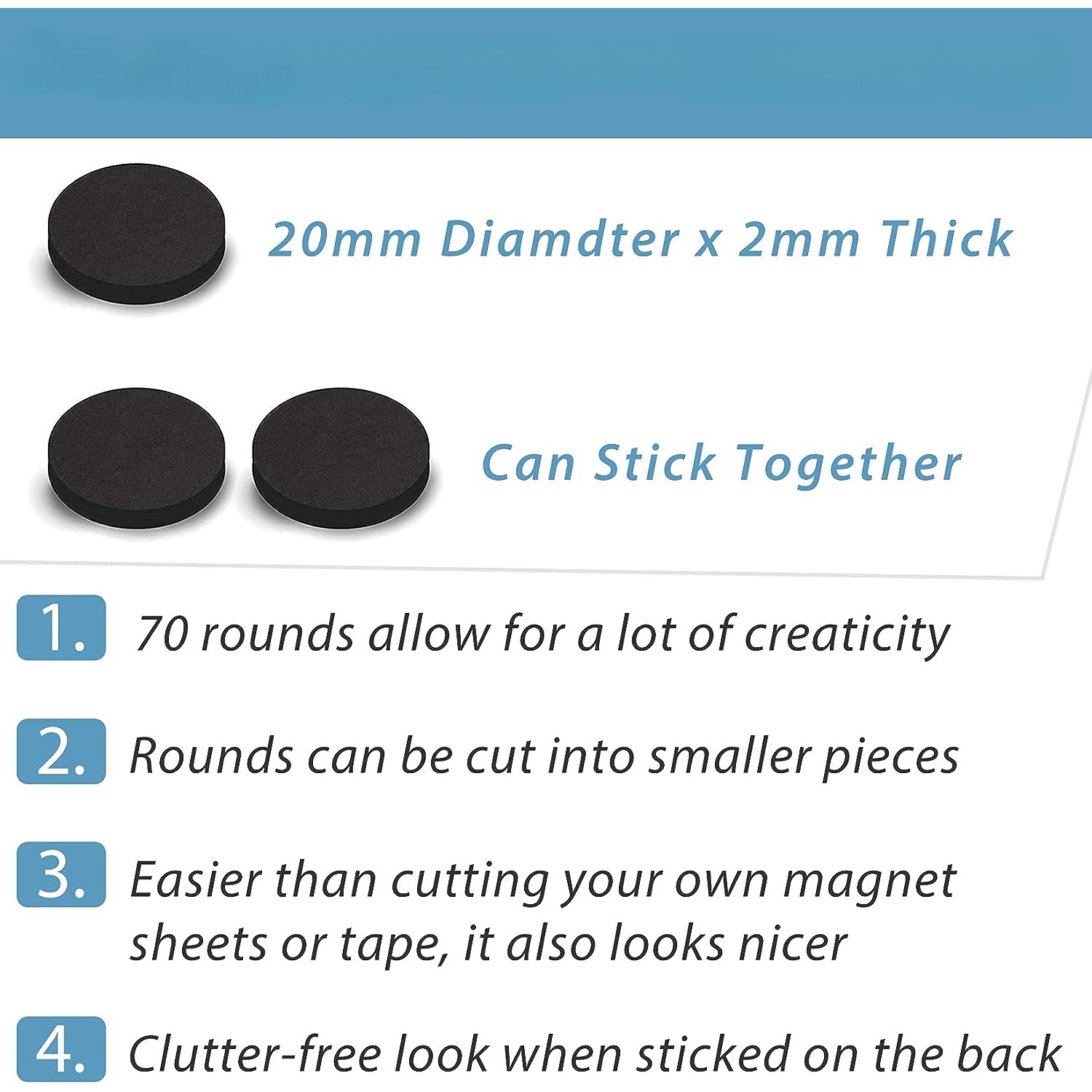  Magnetic Dots - Self Adhesive Magnet (0.8 x 0.8) Peel & Stick  Circles Flexible Sticky Magnets Sheets is Alternative to Squares, Stickers,  Strip and Tape (100 Pcs) : Office Products