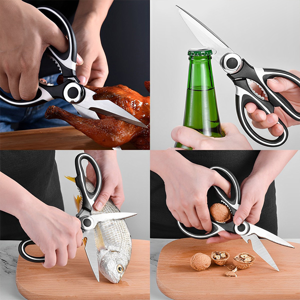 1pc Multifunction Stainless Steel Meat Strong Shear, Classic Two Tone Kitchen  Scissor For Home