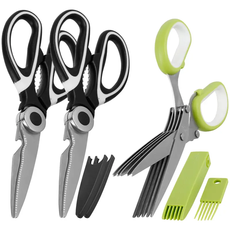 Kitchen Scissors Set, Stainless Steel Chicken Bone Cutting Shears,  Multi-purpose Cooking Shears For Meat Bones Fish Vegetables Food Cooking  Scissors - Temu