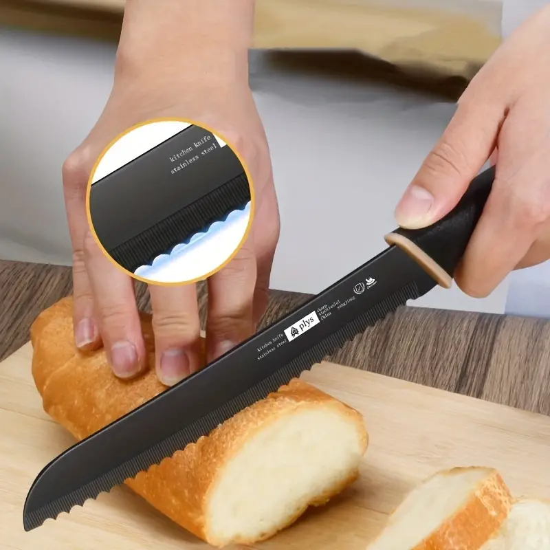 4pcs set bread knife stainless steel serrated knife household special knife for cutting bread toast saw knife sandwich baking tools v9195 details 4