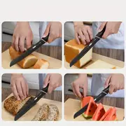 4pcs set bread knife stainless steel serrated knife household special knife for cutting bread toast saw knife sandwich baking tools v9195 details 5
