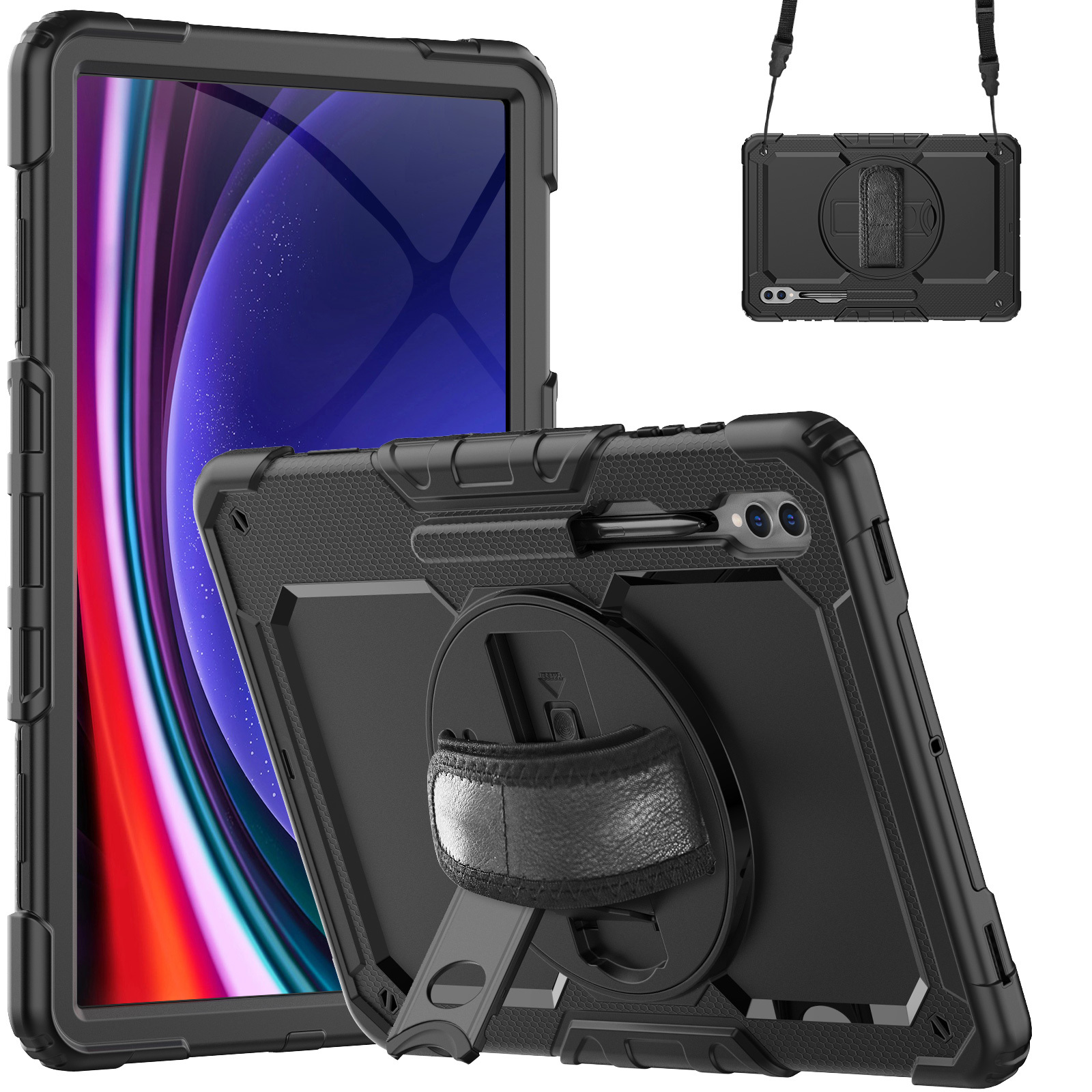 Case for Samsung Tab S9 Plus 2023: Miesherk Stock Heavy Duty Rugged  Military Grade Shockproof Case for Galaxy Tab S9 Plus 12.4 Inch 2023 W/360°  Stand