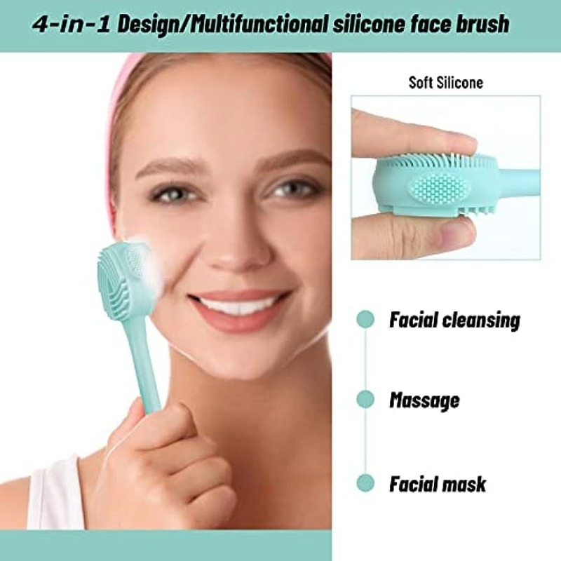 Handheld Silicone Facial Cleansing Brush For Exfoliating - Temu